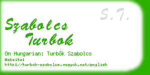 szabolcs turbok business card