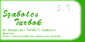 szabolcs turbok business card